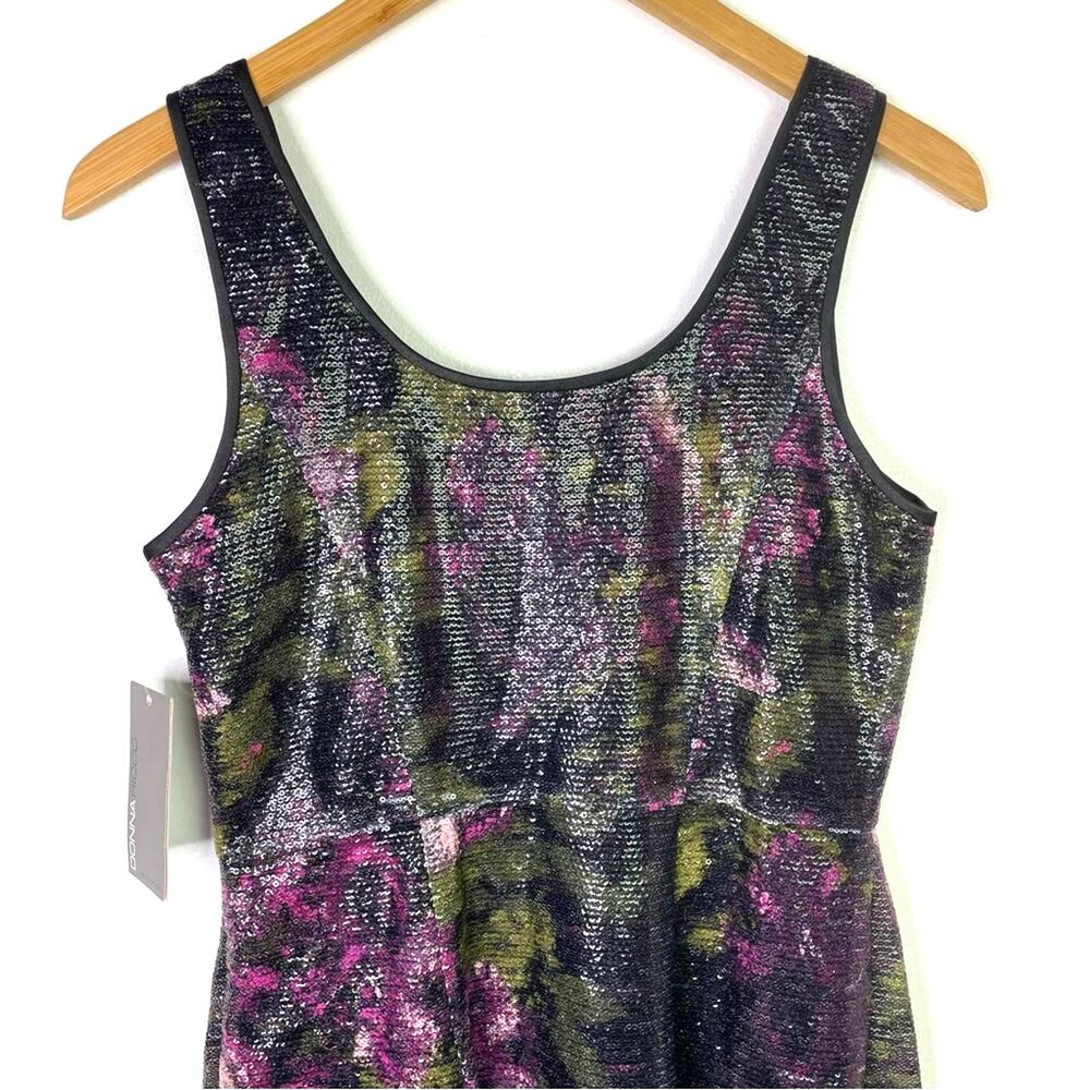 Donna Ricco Sequin Floral Dress Purple Black 4 New! - Picture 4 of 12